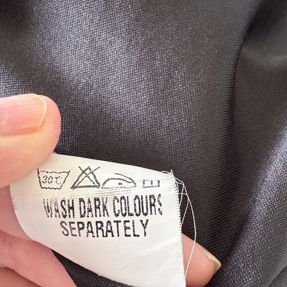 Runway Little Black Dress Size S Faux Leather Shoulders Goth Whimsy - Picture 6 of 10